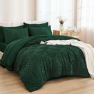 Conjunto de edredom Andency California King Dark Emerald Green 7 unidades
