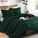 Conjunto de edredom Andency Dark Emerald Green Queen Size 3 peças