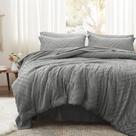 Conjunto de edredom Anluoer Full Grey Tuft Bed em uma bolsa de 7 peças