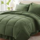 Conjunto de edredom Anluoer Queen Olive Green, 7 peças, cama em uma bolsa