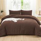 Conjunto de edredom Avelom Brown Seersucker King 3 peças