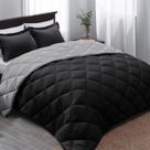Conjunto de edredom Basic Beyond em tamanho real preto e cinza
