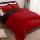 Conjunto de edredom Basic Beyond Queen reversível vermelho/preto, 3 peças