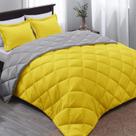 Conjunto de edredom Basic Beyond Twin Yellow/Grey Reversível