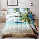 Conjunto de edredom Bedbay Coastal Beach Tropical Palm Tree King