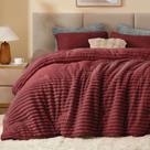 Conjunto de edredom BEDELITE Fleece Queen com 2 fronhas cor de vinho
