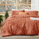 Conjunto de Edredom Bedsure Boho Tufted California King - Terracota