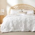 Conjunto de edredom Bedsure Boho White Tufted Twin Size 2 peças