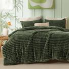 Conjunto de edredom Bedsure de tamanho completo, verde oliva, macio, 3 peças