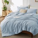 Conjunto de edredom Bedsure Full Light Blue, tamanho completo, 3 peças