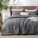Conjunto de Edredom Bedsure King - 3 Peças - Cinza Escuro
