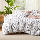 Conjunto de edredom Bedsure King Bright White com 3 peças florais