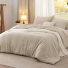 Conjunto de Edredom Bedsure King Size Areia Macio Pré-lavado 3 Peças