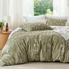 Conjunto de Edredom Bedsure King Verde Oliva - com 2 Fronhas