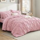 Conjunto de edredom Bedsure Queen, 7 peças de microfibra rosa Pintuck