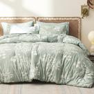Conjunto de Edredom Bedsure Queen 7 Peças - Floral Verde Sálvia