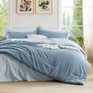 Conjunto de Edredom Bedsure Queen Azul Cinza - 7 Peças