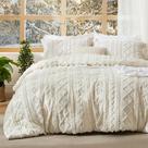 Conjunto de Edredom Bedsure Queen - Estilo Boho Tufted Bege (3 Peças)