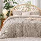 Conjunto de edredom Bedsure Queen Linen com 2 fronhas, 3 peças