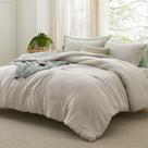 Conjunto de Edredom Bedsure Queen Size Bege - Pré-Lavado - 3 Peças