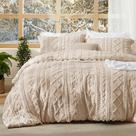 Conjunto de Edredom Bedsure Queen Size - Estilo Boho Tufted Khaki - 3 Peças
