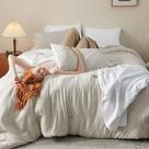 Conjunto de Edredom Bedsure Queen Size Reversível Bege - 3 Peças
