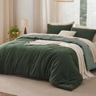 Conjunto de edredom Bedsure Queen Size reversível verde escuro