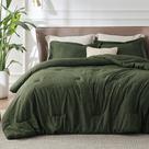 Conjunto de Edredom Bedsure Queen Verde Escuro - 1 Edredom e 2 Capas