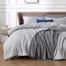 Conjunto de edredom Bedsure, roupa de cama macia cinza de tamanho completo, 3 peças