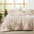 Conjunto de edredom Bedsure Tufted Boho Twin Size Khaki, 2 peças