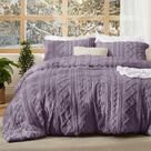 Conjunto de edredom Bedsure Twin com bordado tufado roxo acinzentado