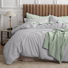 Conjunto de edredom Bedsure Waffle Weave King Grey Cotton 3 peças