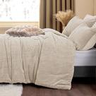 Conjunto de edredom ChiXpace Fluffy King com 2 fronhas de linho