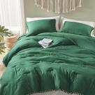 Conjunto de edredom Codi Emerald Green Full/Queen com 2 fronhas