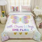 Conjunto de edredom Cokouchyi Twin Size para meninas com design 3D