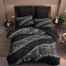 Conjunto de edredom Coutuechen com estampa de leopardo preto em tamanho real