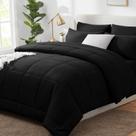 Conjunto de edredom CozyLux Black Twin Bed em uma bolsa de 5 peças