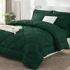 Conjunto de edredom CozyLux Queen Emerald Green, 7 peças, cama em bolsa