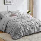 Conjunto de edredom CozyLux Queen Size cinza claro - 7 peças