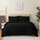 Conjunto de edredom CozyLux Queen Size preto - 7 peças de cama em uma bolsa