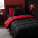 Conjunto de edredom de cama Anluoer Twin Size, preto, 5 peças