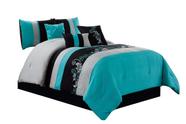 Conjunto de edredom de cama Chezmoi Collection Napa de 7 peças Queen Conjunto de edredom de cama Chezmoi Collection Napa de 7 peças Queen
