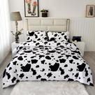Conjunto de edredom de cama SDY Milk Cow Print Queen com 2 fronhas