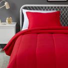 Conjunto de edredom e travesseiro Amazon Basics Twin Red