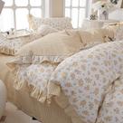Conjunto de edredom EAVD French Garden Style Ruffled Floral Queen Conjunto de edredom EAVD French Garden Style Ruffled Floral Queen