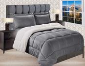 Conjunto de edredom Elegant Comfort Micromink Sherpa King Grey Conjunto de edredom Elegant Comfort Micromink Sherpa King Grey