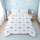 Conjunto de edredom Erosebridal com laço azul e branco para criança