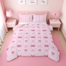Conjunto de edredom Erosebridal Pink Borboleta para meninas