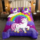 Conjunto de edredom Erosebridal Unicorn Twin com fronha roxa Conjunto de edredom Erosebridal Unicorn Twin com fronha roxa