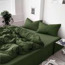 Conjunto de edredom ETDIFFE Dark Olive Green Queen 3 peças Conjunto de edredom ETDIFFE Dark Olive Green Queen 3 peças